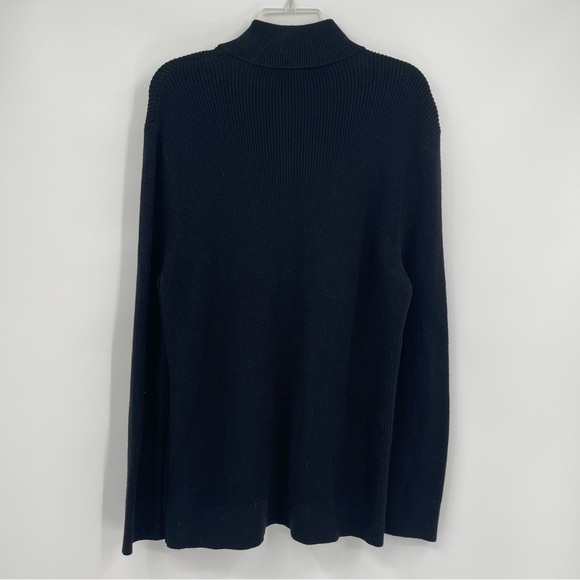 Express Black Ribbed Long Sleeve Collared 1/4 Snap Pullover Sweater men Size XL - Picture 6 of 8